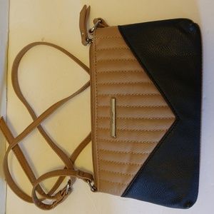 VGUC. 9 West tan and black crossbody bag.
